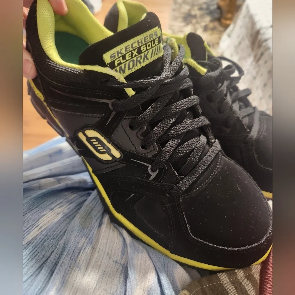 Skechers for Work Mens 77068/bklm Synergy Ekron SIZE 9 LACE UP LEATHER